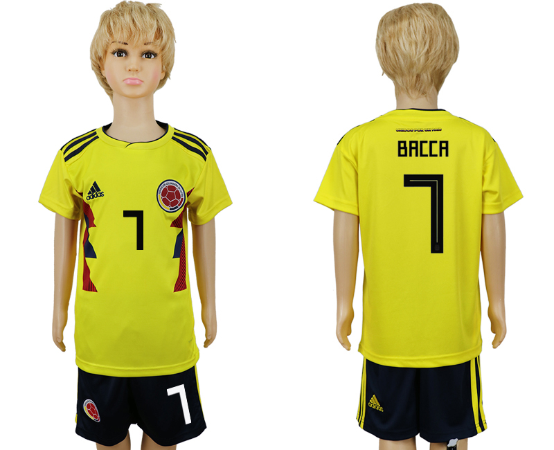 2018 World Cup Children football jersey Columbia CHIRLDREN #7 BA